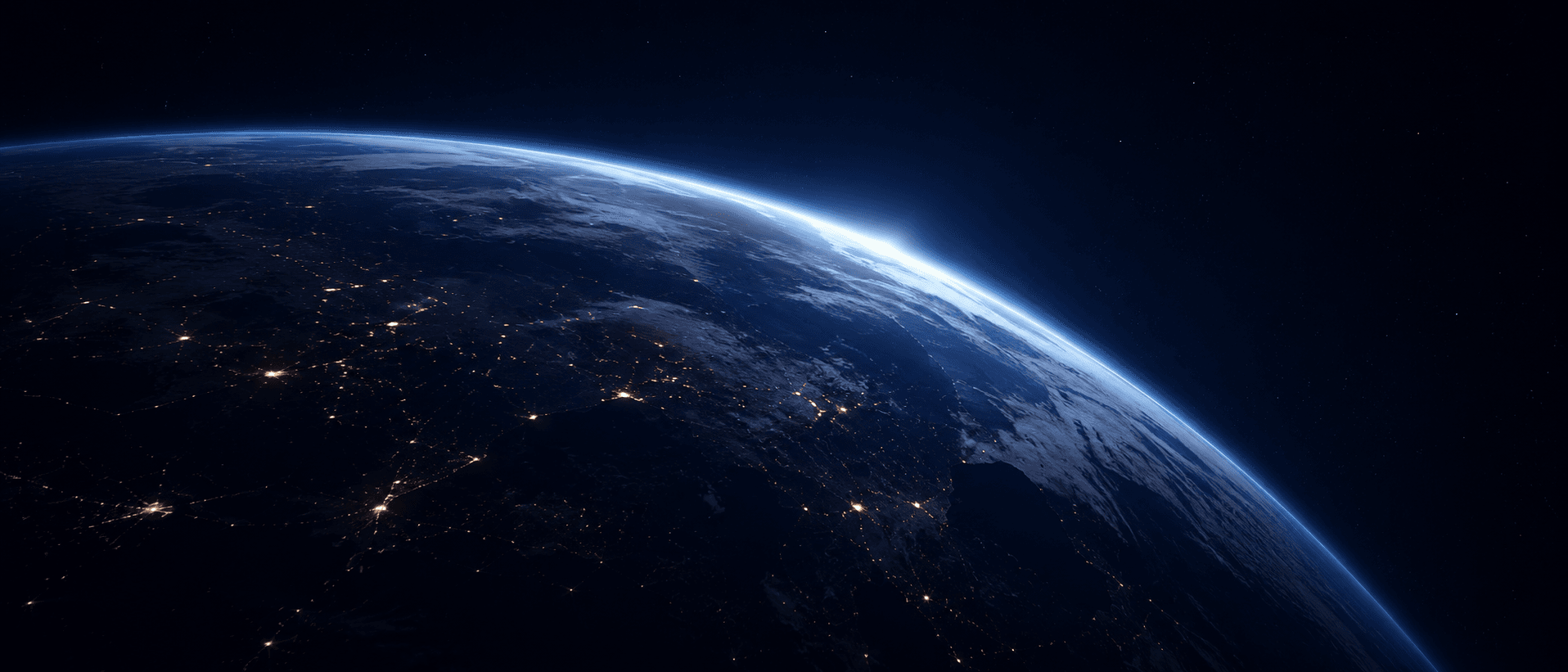 Earth from space at night